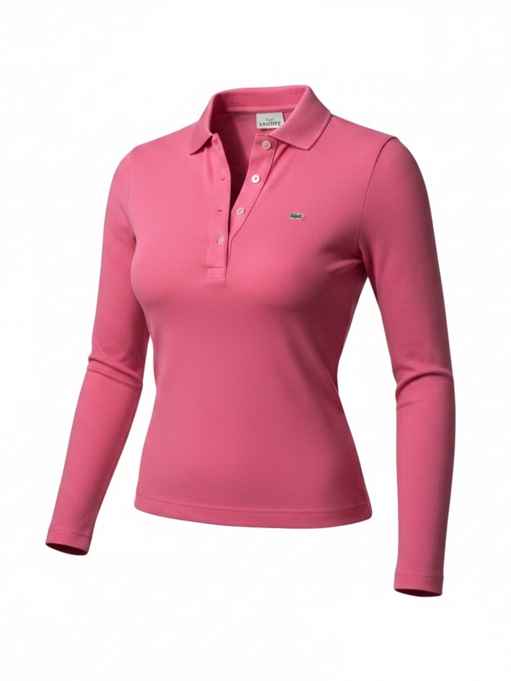 Lacoste Women's Long Sleeve Polo in Bright Pink
